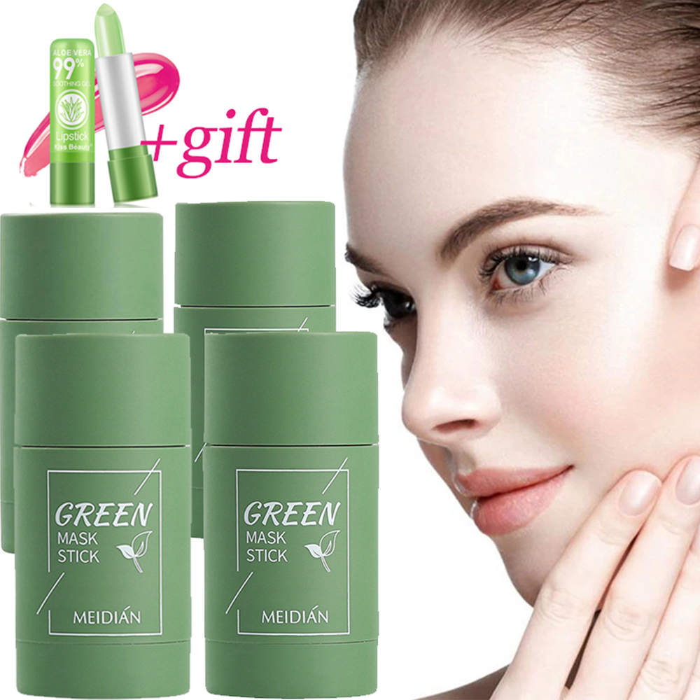 4pcs Green Tea Cleansing Clay Mask Acne Cleansing Mask Beauty Green Tea