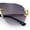 Gold - Smoke, variant on Oversize Luxury Hip Hop Gangster Swagger Rimless Racer Shield Sunglasses [Gold - Burgundy]
