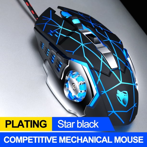 Ratón USB de Gaming con cable rojo, silencioso, con retroiluminación, Rgb, para videojuegos, 6 botones, ergonómico, Pcb, Mini ratón para juegos