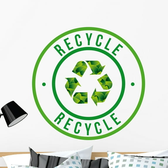 Recycle Icon Wall Decal by Wallmonkeys Peel and Stick Graphic (36 in H x 36 in W) WM167781
