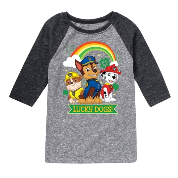 Nickelodeon - Paw Patrol - St. Patrick's Day - Lucky Dogs - Toddler And Youth Raglan Graphic T-Shirt