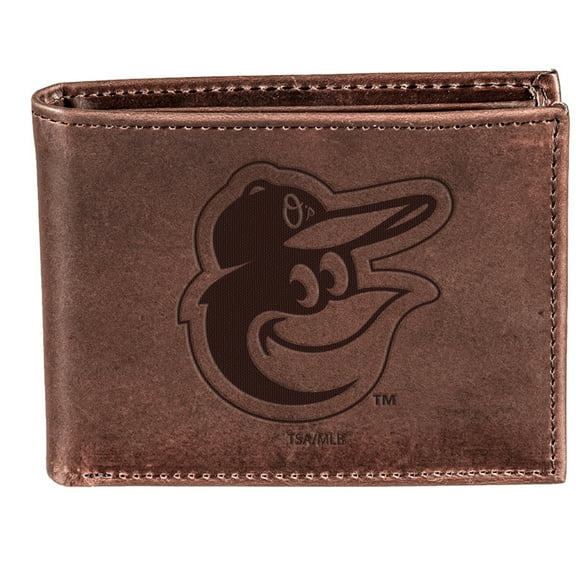 Brown Baltimore Orioles Bi-Fold Leather Wallet