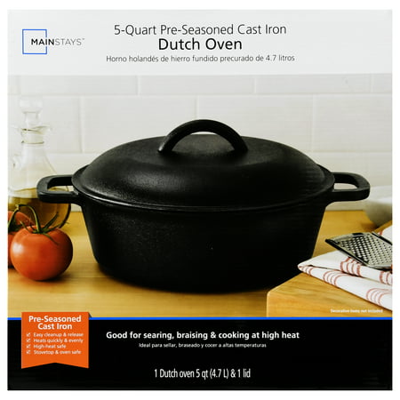 Crock Pot Artisan Enameled Cast Iron 5-Quart Round Dutch Oven Sunset Orange
