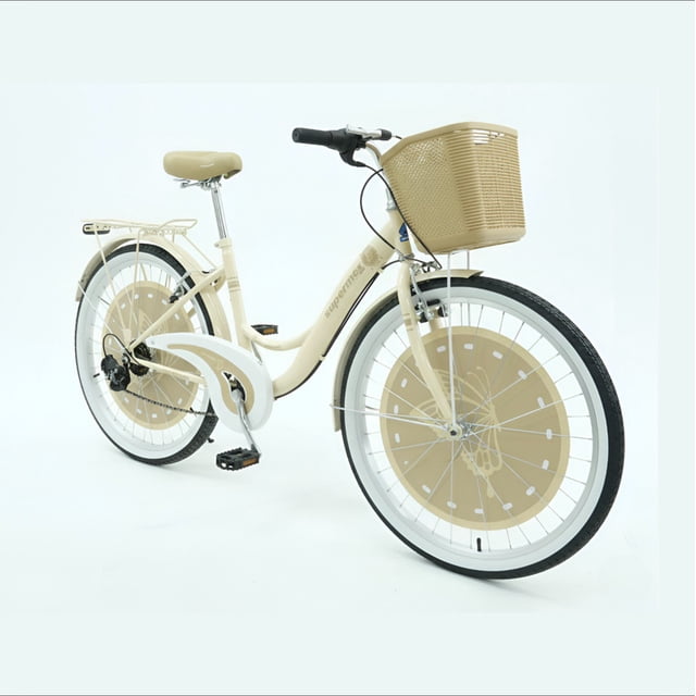 BICICLETA SUPERMEX R26 SHARON BEIGE 6 VELOCIDADES