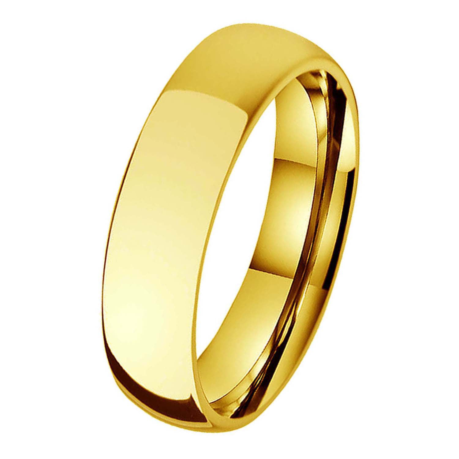 Tungsten Wedding Engagement Anniversary Bridal Band Gold IP Grooved Stripes Ring 