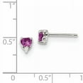 thumbnail image 2 of 925 Sterling Silver 4mm Heart Created Pink Sapphire Post Earrings, 2 of 5