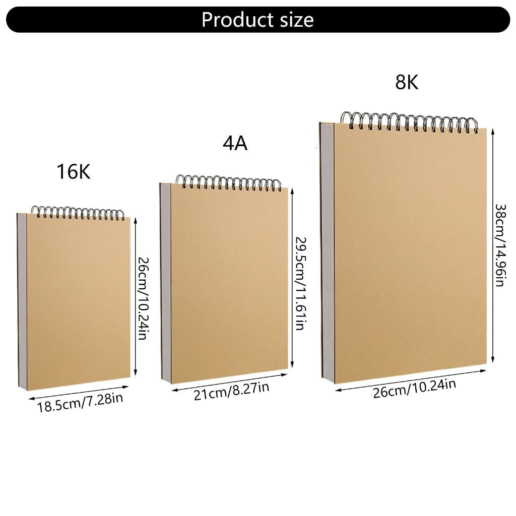 Giaone Spirals Bound Detachable Sketch Pad For Artists Paper 16K/A4/8K Format