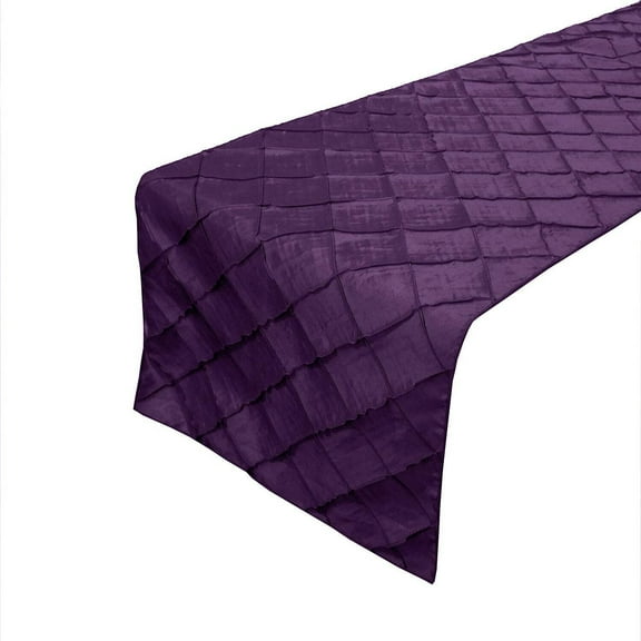 Pintuck Taffeta Table Runner Plum