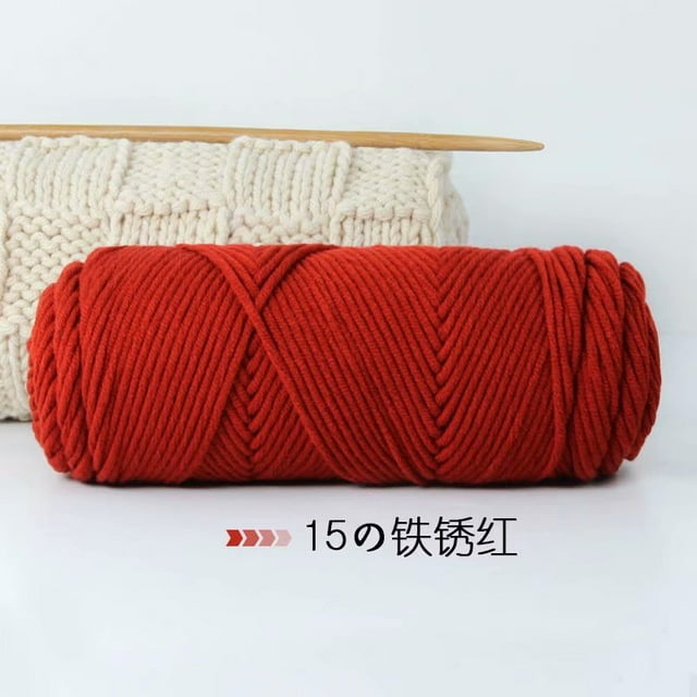 Xiao Hua Hilo de lana para proyectos de tejido y crochet: hilo premium teñido a mano, 200 g, suave y duradero, color rojo óxido.