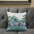 thumbnail image 4 of 26x26 Green White Deer Blown Seam Broadcloth Animal Print Throw Pillow, 4 of 5
