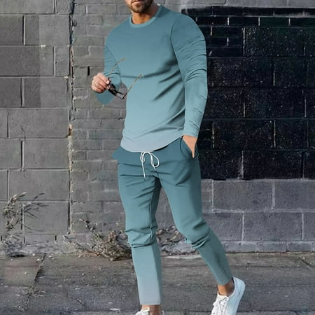 NaWent Men s Tracksuit 2 Pcs Athletic Sweatsuits Running Jogging Sport Suit Sets Fashion Outfit Sky Blue 6(M)