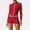 Red(Jacket+Shorts), variant on PISONIC Women's 2 Piece Workout Set Color Block Strappy Sports Bra, High Waisted Tummy Control Shorts, Backless Yoga Gym Athletic Outfit