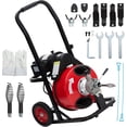 thumbnail image 1 of QinaQin Professional Electric Drain Snake, 75FT x 1/2 Inch Portable Sewer Snake with 8 Cutters, 1 of 7