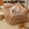 thumbnail image 3 of Calming Pet Sofa - Fluffy Plush Dog Bed, Large Memory Foam, Grey, 3 of 8