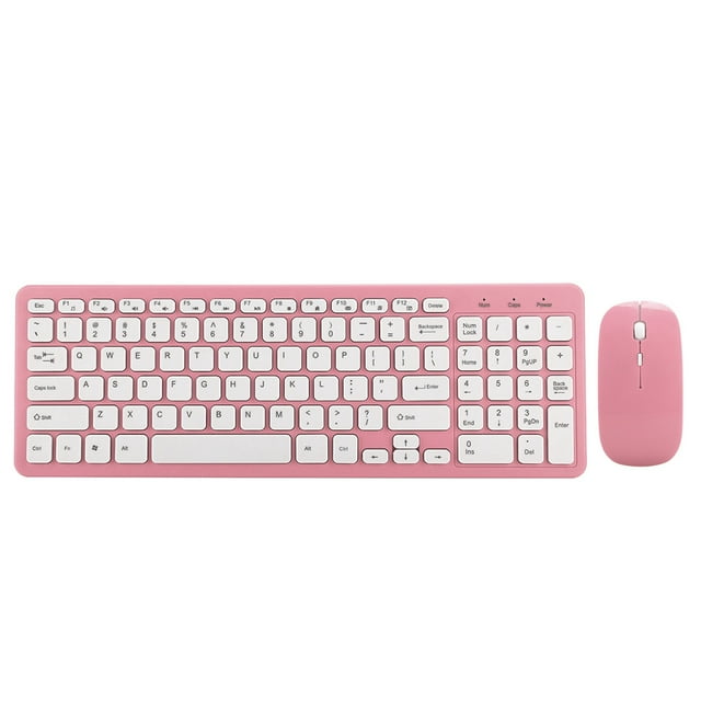 Juego De Teclado De Mouse Inalámbrico Juegos De Oficina Para Computadora Portátil Micro Receptor De 3 Velocidades (Conjunto Rosa Inalámbrico) Speravity EL007573-00
