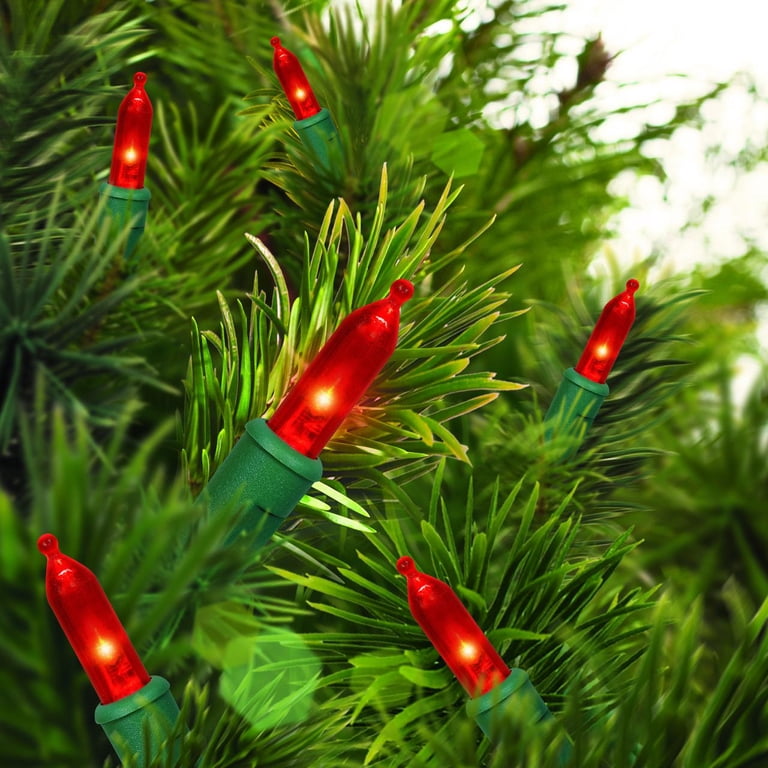 Indoor/Outdoor 100-Count LED Mini Christmas String Lights, Red