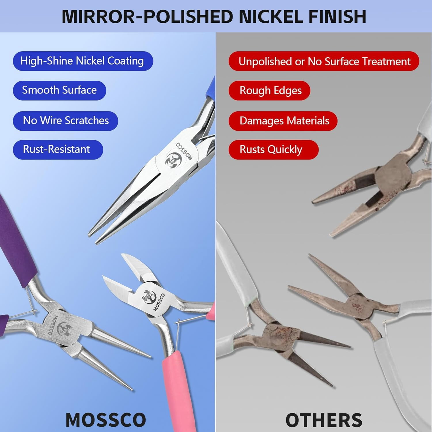 Jewelry Pliers Set, 3Pcs Jewelry Making Tools Kit - Round Nose, Needle Nose and Wire Cutters for Jewelry Making, Beading, Wire Wrapping, DIY Crafts and Jewelry Repair with Carrying Pouch