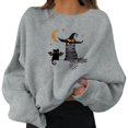 thumbnail image 2 of FASHOFT Cute Halloween Sweatshirt for Women Ghost Graphic Oversized Sweater Long Sleeve Crew Neck Pullover Tops Fall Winter Casual Holiday Hoodie Grey XL, 2 of 6