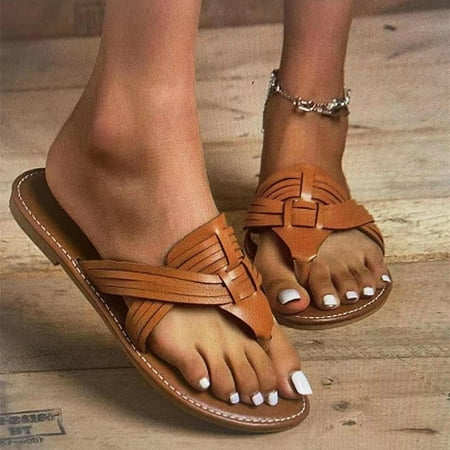 

KKCXFJX slippers for women Women s Sandals Summer Fashion Sandals Flat Slippers Flip Flops Open Toe Beach Sandals Slippers