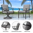 thumbnail image 2 of Gotland 5-Piece Outdoor Patio Dining Set, 48 Inch Round Propane Fire Pit Table with 4 Fixed Rocking Chairs, All Weather Patio Conversation Furniture for Backyard Deck Garden, Gray, 2 of 7