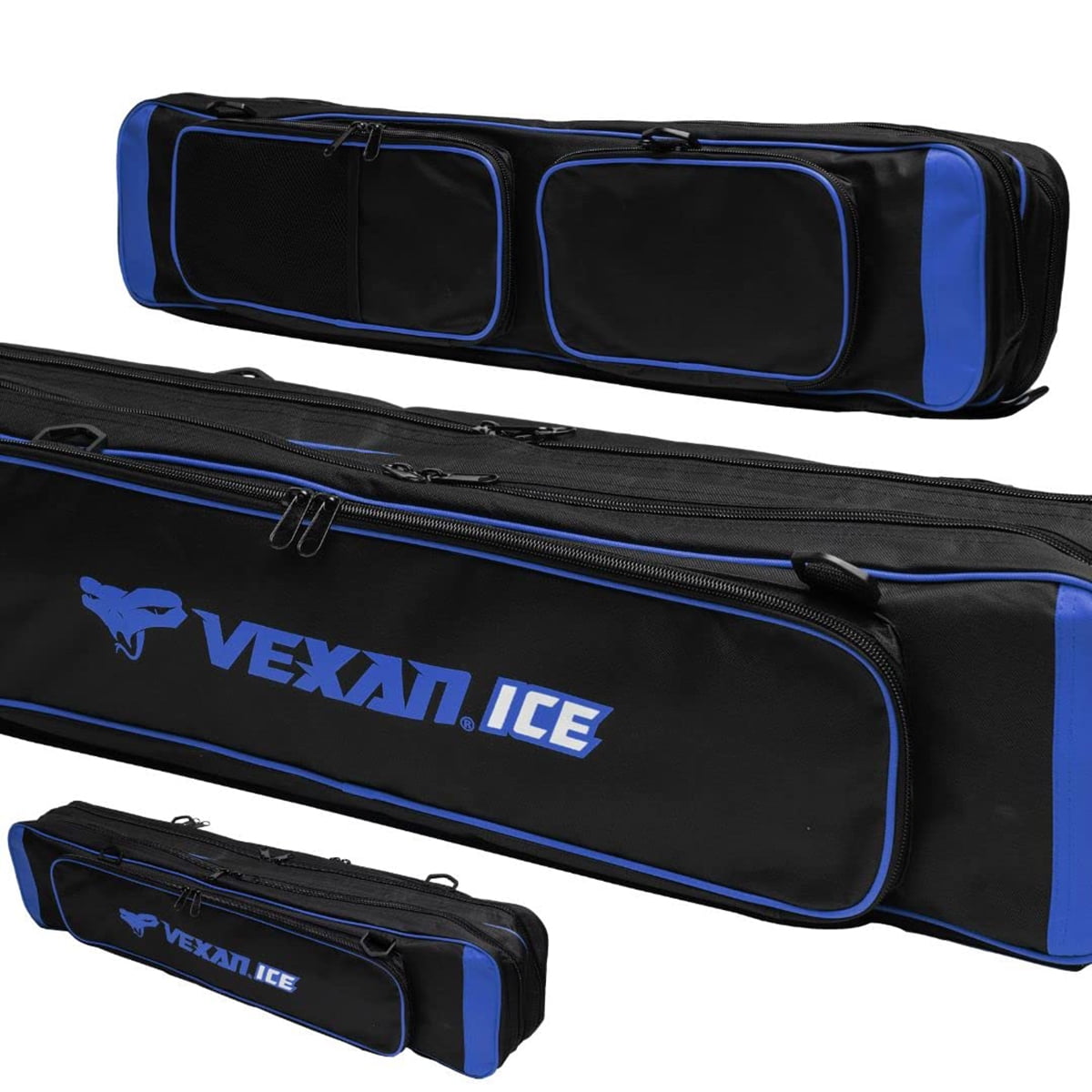 Vexan Ice Fishing Rod & Tackle Bag 36" Soft Case (Blue)
