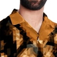 thumbnail image 5 of Pixel Dog Men's Short Sleeve Hawaiian Poplin Shirt, Casual Printed Button Down Summer Beach Shirts - Unisex, 5 of 6