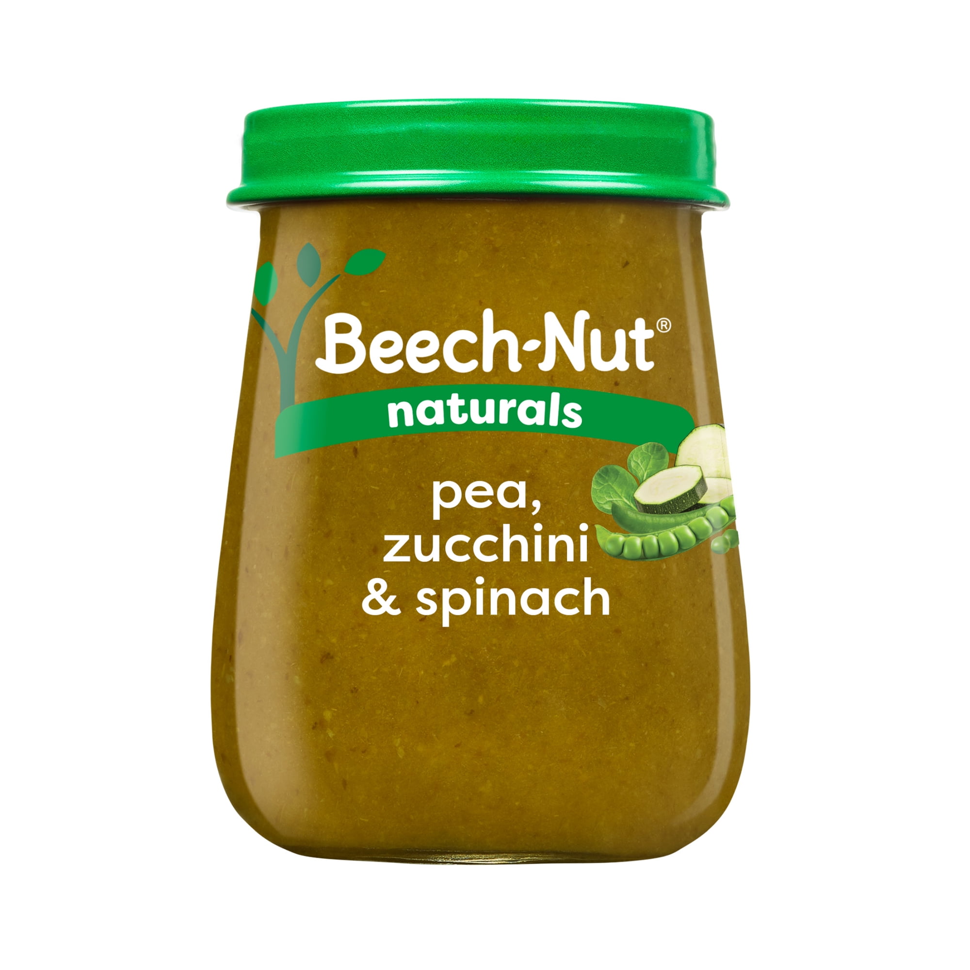 Beech-Nut Naturals Stage 2 Baby Food, Pea Zucchini & Spinach, 4 oz Jar