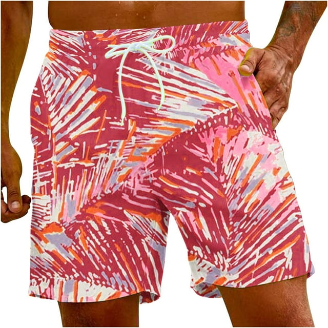 Pantalones Cortos para Hombre Atléticos Pantalones de Playa de Impresión Especial, Pantalones Cortos Atléticos de Poliéster Elásticos para Hombres