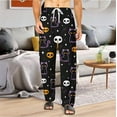 thumbnail image 2 of Halloween Pajama Pants Women Men Couples Halloweens Pjs Pants Unisex Funny Pajama Bottom Sleepwear for Party, 2 of 6