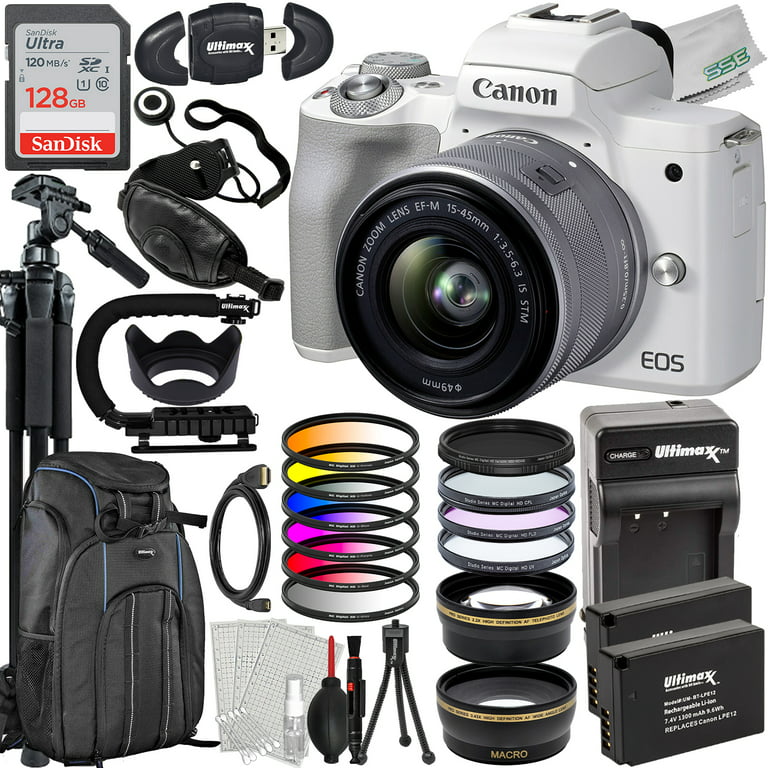 Buy Canon EOS M50 Mark II Mirrorless Camera, White + EF-M 15-45mm