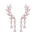 thumbnail image 1 of Pendientes para trepar Chicinside con forma de circonita cúbica hojas de cristal, 1 of 1