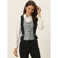 thumbnail image 4 of DARING DIVA Women's Vintage Waistcoat Vest Plaid Button Down Vests XL Black, 4 of 6