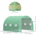 thumbnail image 3 of Outsunny Large 10' x 10' Greenhouse, Hoop Hot House, Zipper Door, Green, 3 of 10