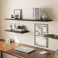 thumbnail image 4 of LANDMOK 12.7 Inch Deep Floating Shelf, 24 x12 Inch Large Wall Mounted Shelf for Kitchen, Bathroom, Living Room, Black (2 Pack), 4 of 8