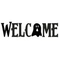 thumbnail image 3 of Halloween Welcome with Ghost Spooky Vinyl Lettering Wall Decal Size: 5.5”H x 21”L - Color: Black, 3 of 5