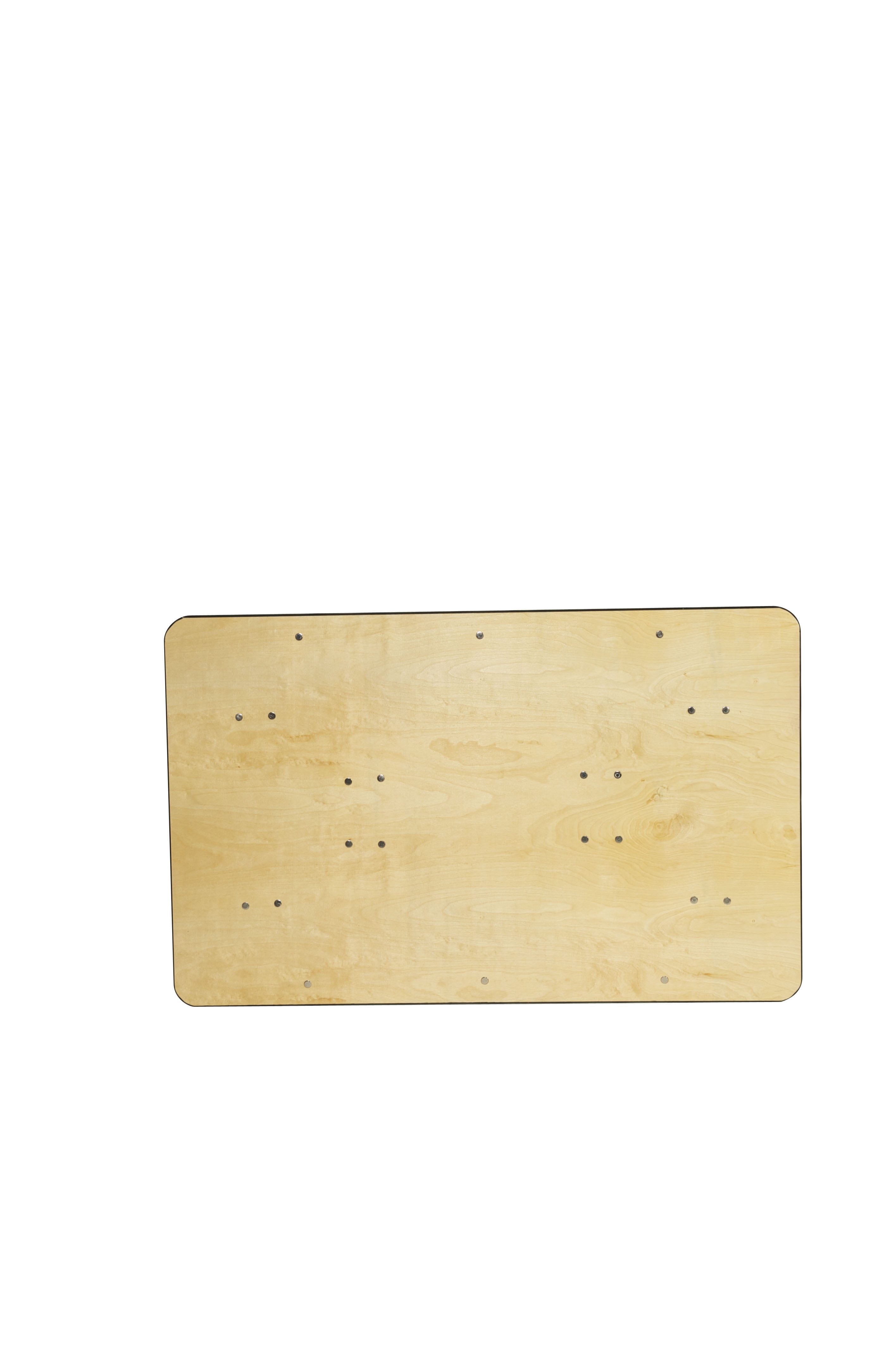 48 inch x 30 inch WFT Series Birch Wood Rectangle Folding Table - Rubber Edge