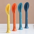 thumbnail image 3 of Shoreew 3Pcs/Set 3 in 1 Travel Foldable Cutlery Set Japan Style Plastic Cutter Fork Spoon Student Dinnerware Set Home School Camps Kitchen Tableware, 3 of 7
