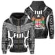 thumbnail image 3 of Sudadera con capucha y cremallera con gráfico de la bandera de Fiji para hombres y mujeres, sudaderas con emblema nacional con estampado 3D, suéter holgado de manga larga con cremallera para niños de, 3 of 4
