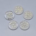 thumbnail image 1 of Synthetic Quartz Crystal Cabochons Flat Round with Nordic Pagan Pattern 25x5.5mm, 1 of 2