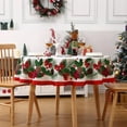 thumbnail image 5 of Round Christmas Tablecloth, Round Outdoor Christmas Table Cloth 60 Inch, Xmas Winter Holiday Banquet Tablecloth Flower Decorations Christmas Table Decor Indoor for Home, 5 of 5