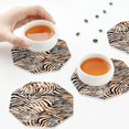 thumbnail image 3 of KLL Drink Coasters Set Octagon of 4,PU Leather Absorbent Coasters Set Decorative Coffee Cup Coasters Housewarming Gift for Home Decor-Watercolor Zebra, 3 of 5