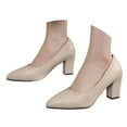 thumbnail image 3 of Xiaoxatg Elegant Women's High Heels - Versatile Pointed Toe Heels with Durable Leather for Casual and Formal Occasions 8 Khaki, 3 of 9