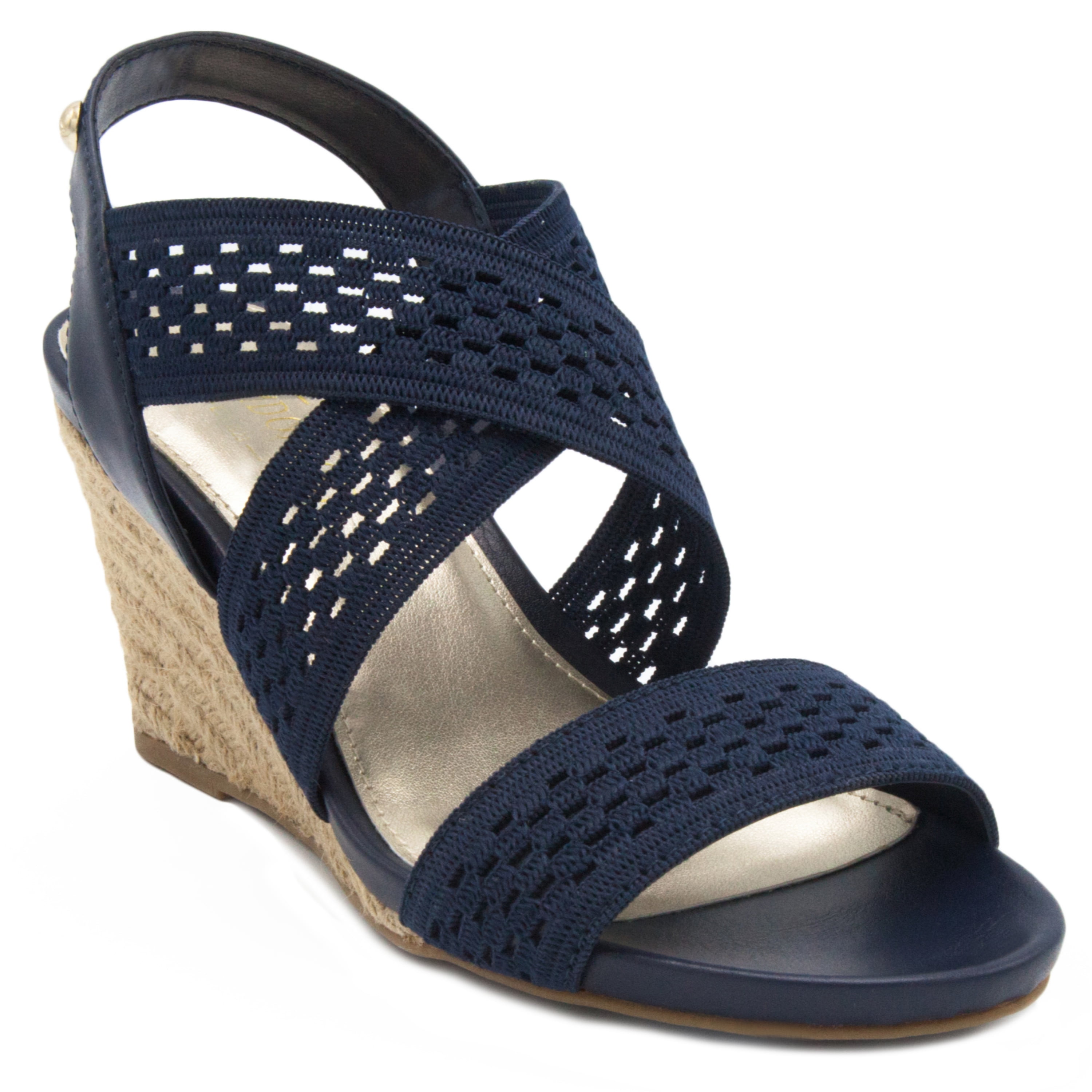 ladies navy wedge sandals