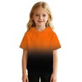 thumbnail image 3 of Bysome Boys Sweatshirts Gradient Short Sleeve Hooded Tees Autumn Warm Boys Hoodies Size 5-6 Years Orange, 3 of 6