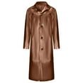 thumbnail image 4 of Aihuaihua Men's Leather Jackets Full Length Trench Coat Men's Classic Biker PU Jacket Slim Fit Moto Leather Coat Khaki M, 4 of 6