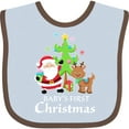 thumbnail image 3 of Inktastic Baby's 1st Christmas with Santa Reindeer and Tree Boys or Girls Baby Bib, 3 of 4