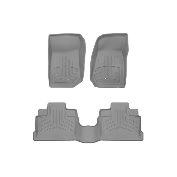 WeatherTech FloorLiner HP Custom Fit Floor Mats compatible with 2007-2013 Jeep Wrangler Unlimited 4-Door - 1st & 2nd Row, Grey