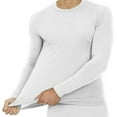 thumbnail image 2 of Mens Ultra Soft Thermal Shirt - Compression Baselayer Crew Neck Top - Fleece Lined Long Sleeve Underwear , White, 2XL, 2 of 4