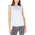 thumbnail image 1 of Michael Kors Womens Ruffled Pullover Blouse, Blue, Medium, 1 of 1