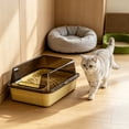 thumbnail image 3 of HWRETIE Semi Enclosed Cat Litter Box with Top Entry Lid High Sides Odor Control Covered Cat Toilet with Scoop Filter Splash Resistant Litter Tray for Indoor Cats, 3 of 6
